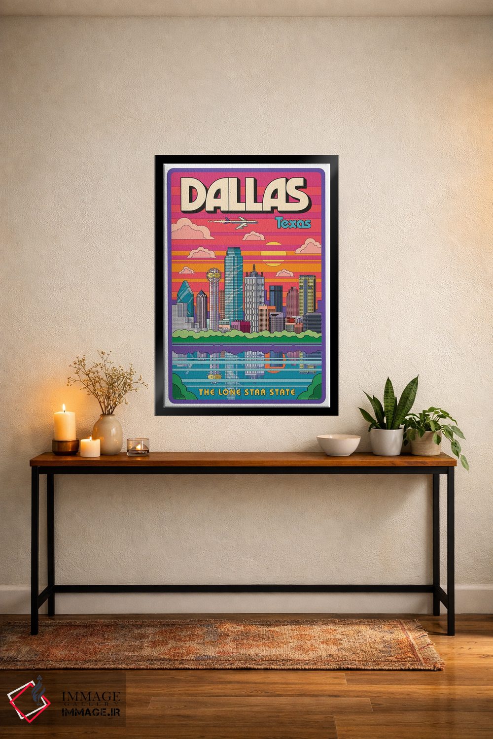 تابلو مدرن پوستر سفر پاپ آرت دالاس اثر جیم زانیسر - D5B