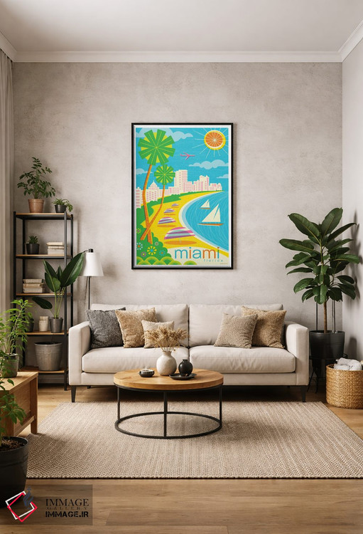 تابلو دکوراتیو پوستر سفر مدرن میامی اثر جیم زانیسر - D1B