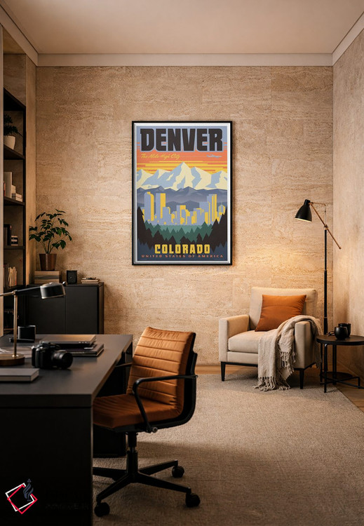 تابلو دکوراتیو پوستر سفر دنور اثر جیم زانیسر - D5B