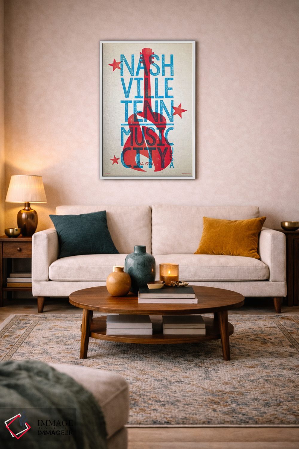 تابلو دکوراتیو پوستر چاپ حروف نشویل اثر جیم زانیسر - D2W