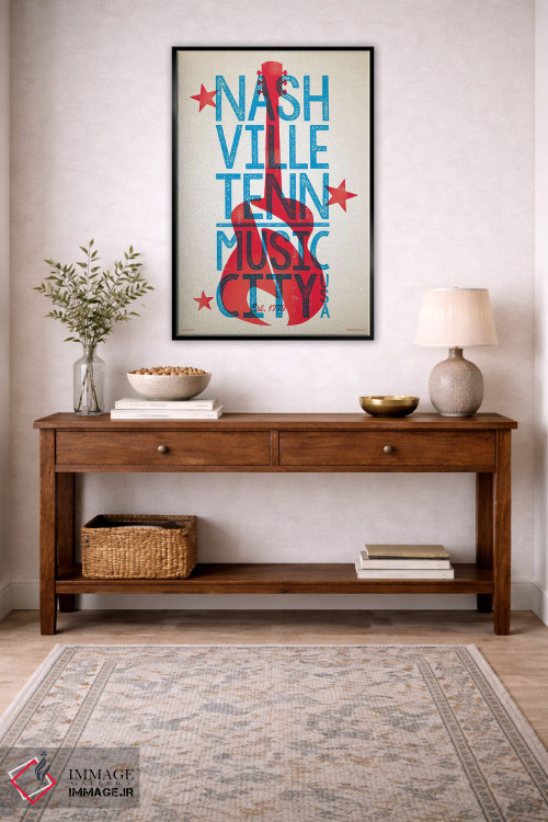 تابلو دکوراتیو پوستر چاپ حروف نشویل اثر جیم زانیسر - D3B