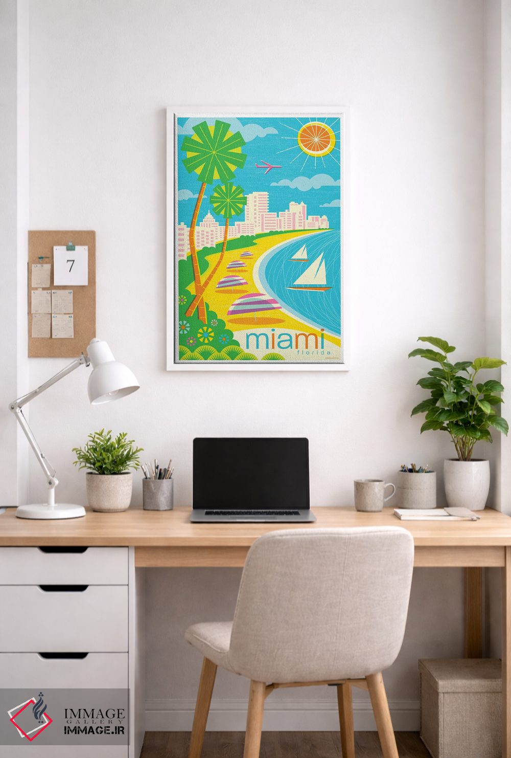تابلو دکوراتیو پوستر سفر مدرن میامی اثر جیم زانیسر - D4W