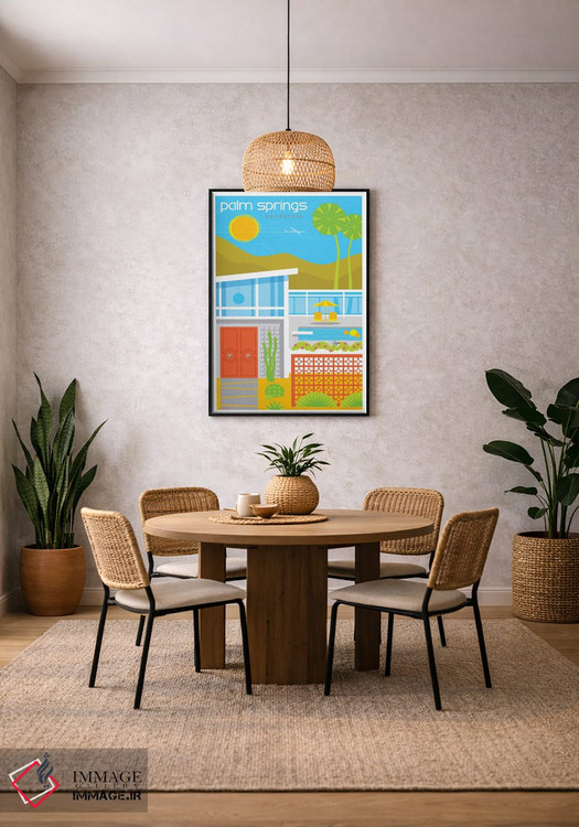 تابلو مدرن پوستر سفر خانه های دهه پنجاه پالم اسپرینگز اثر جیم زانیسر - D4B