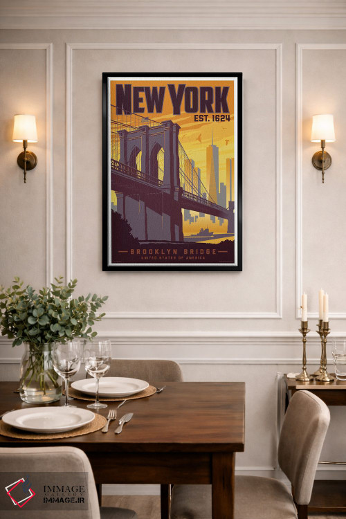 تابلو دکوراتیو پوستر سفر پل بروکلین نیویورک اثر جیم زانیسر - D2B