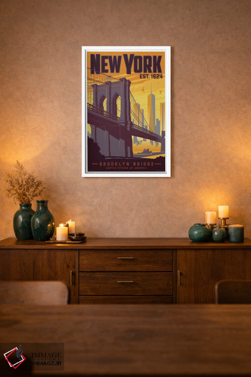 تابلو دکوراتیو پوستر سفر پل بروکلین نیویورک اثر جیم زانیسر - D1W