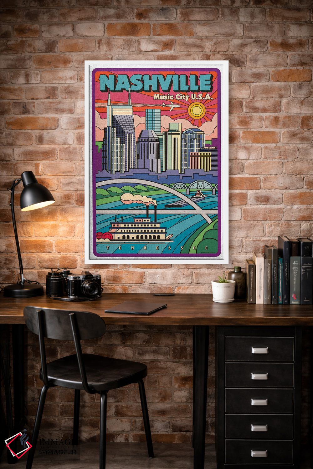 تابلو دکوراتیو پوستر سفر پاپ آرت نشویل اثر جیم زانیسر - D2W