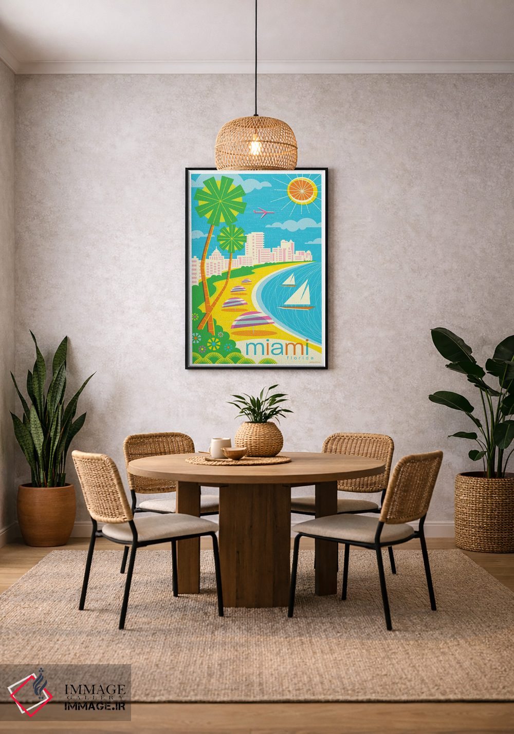 تابلو دکوراتیو پوستر سفر مدرن میامی اثر جیم زانیسر - D5B