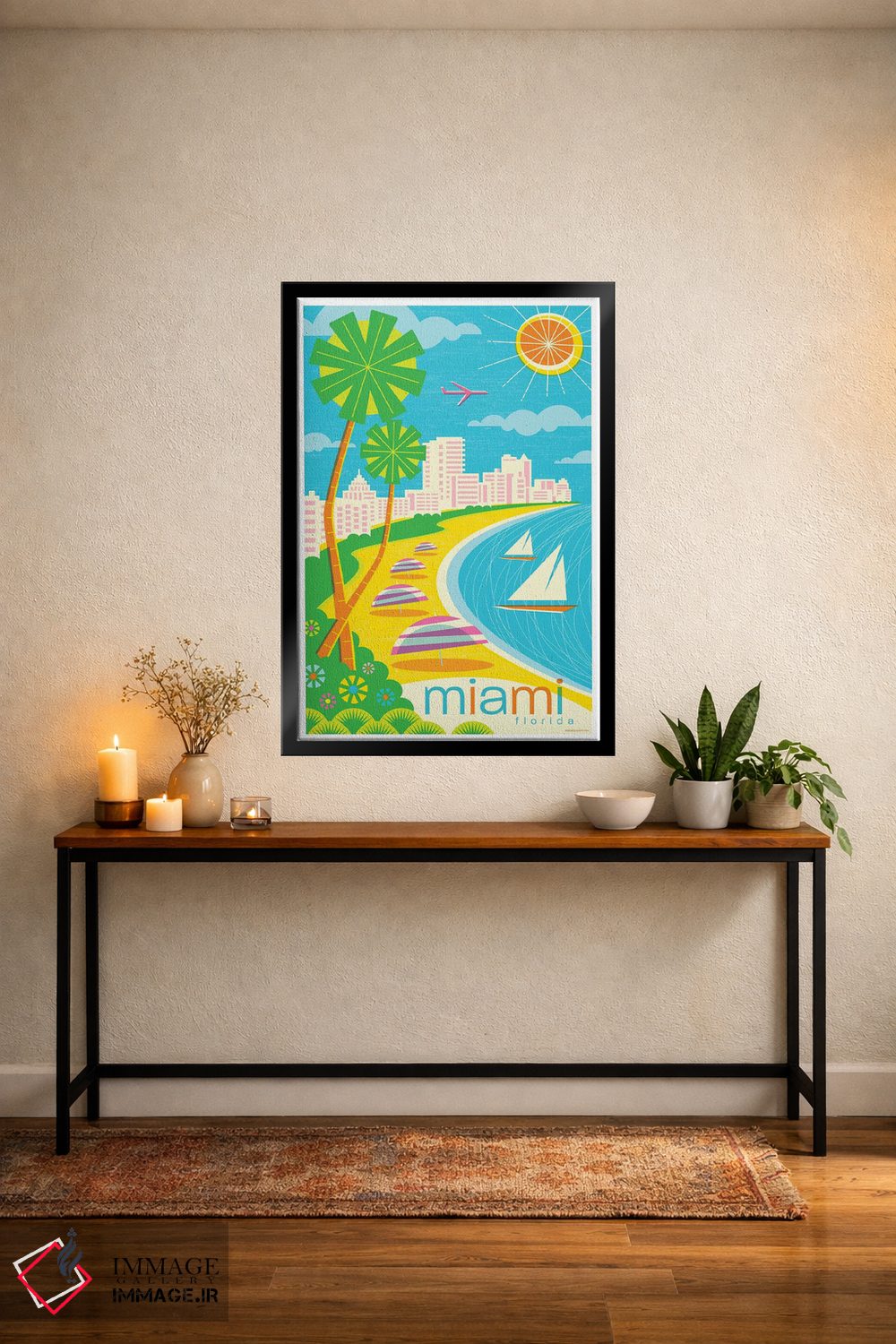 تابلو دکوراتیو پوستر سفر مدرن میامی اثر جیم زانیسر - D6B