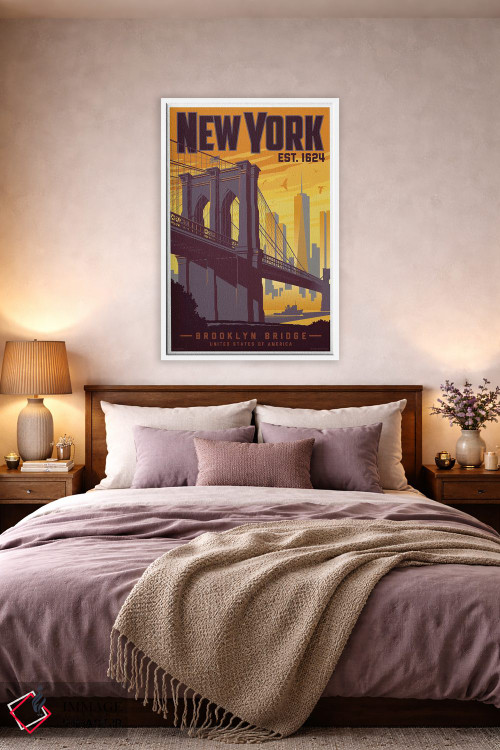 تابلو دکوراتیو پوستر سفر پل بروکلین نیویورک اثر جیم زانیسر - D3W