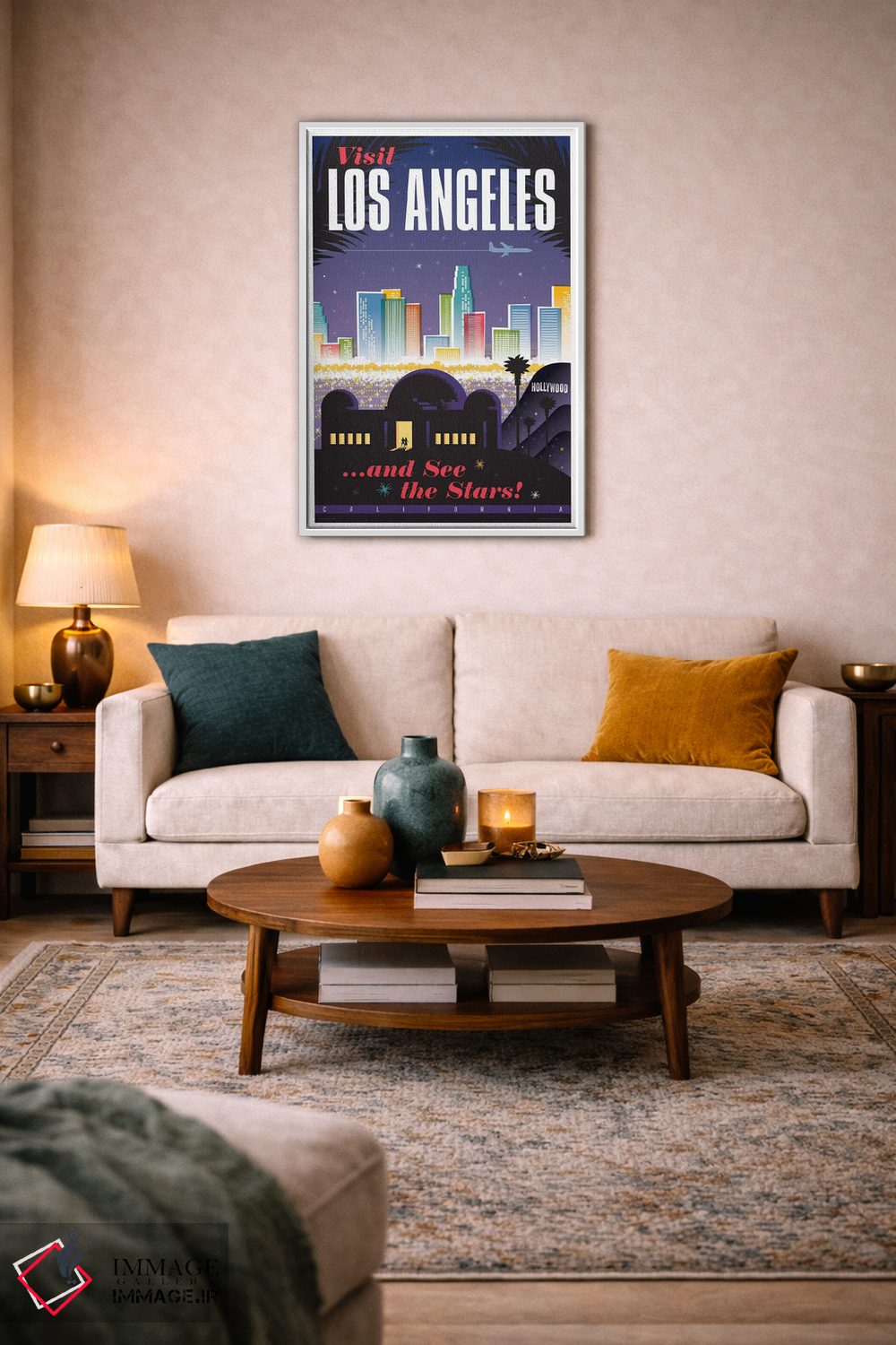 تابلو دکوراتیو پوستر سفر لس آنجلس اثر جیم زانیسر - D3W