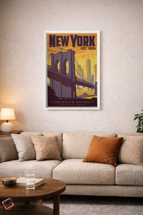 تابلو دکوراتیو پوستر سفر پل بروکلین نیویورک اثر جیم زانیسر - D4W