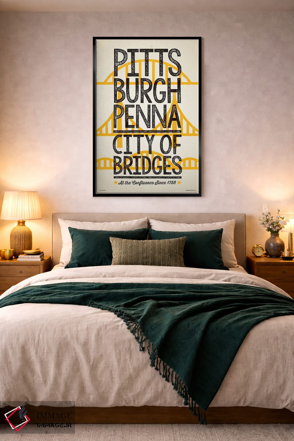 تابلو دکوراتیو پوستر پیتزبورگ؛ شهر پل ها اثر جیم زانیسر - D3B