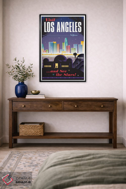 تابلو دکوراتیو پوستر سفر لس آنجلس اثر جیم زانیسر - D4B
