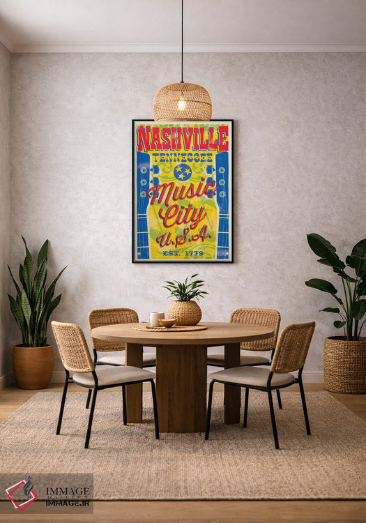 تابلو دکوراتیو پوستر نشویل؛ شهر موسیقی آمریکا اثر جیم زانیسر - D4B