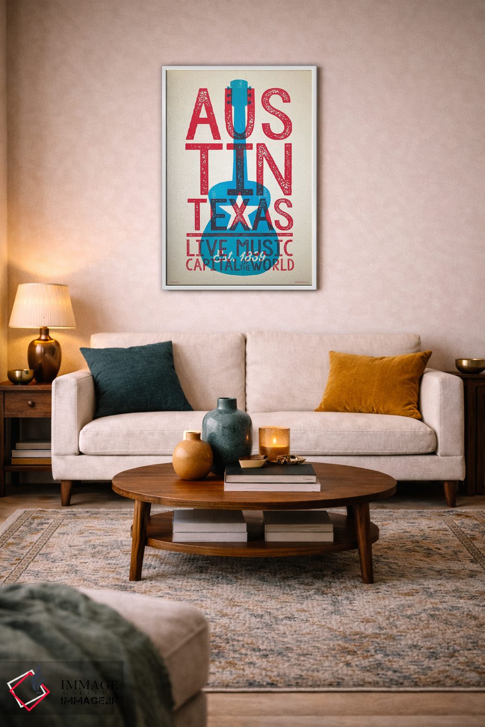 تابلو دکوراتیو آستین؛ پایتخت موسیقی زنده جهان اثر جیم زانیسر - D3W