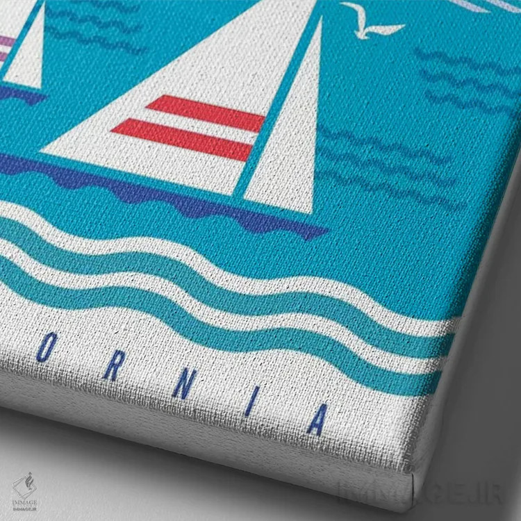 تابلو دکوراتیو پوستر سفر سن دیگو اثر جیم زانیسر - نمای نزدیک بافت بوم