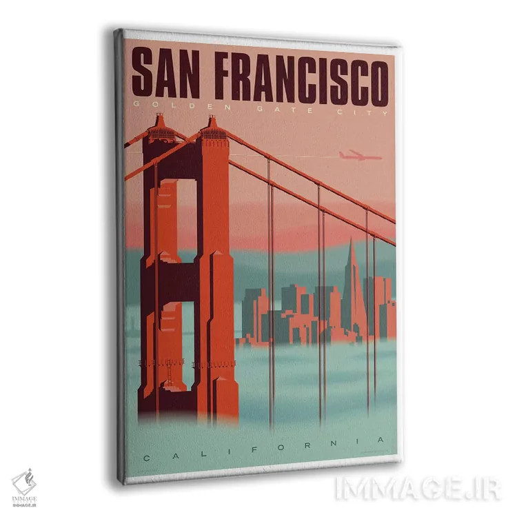 تابلو دکوراتیو پوستر سفر سان فرانسیسکو اثر جیم زانیسر - نمای پرسپکتیو محصول