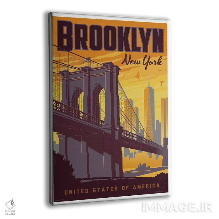 تابلو دکوراتیو پوستر سفر پل بروکلین اثر جیم زانیسر - نمای پرسپکتیو محصول
