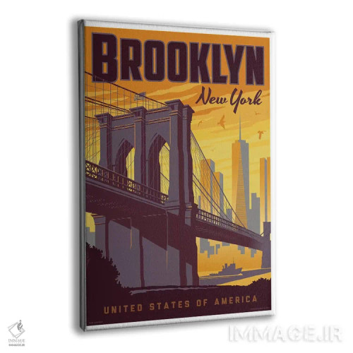 تابلو دکوراتیو پوستر سفر پل بروکلین اثر جیم زانیسر - نمای پرسپکتیو محصول