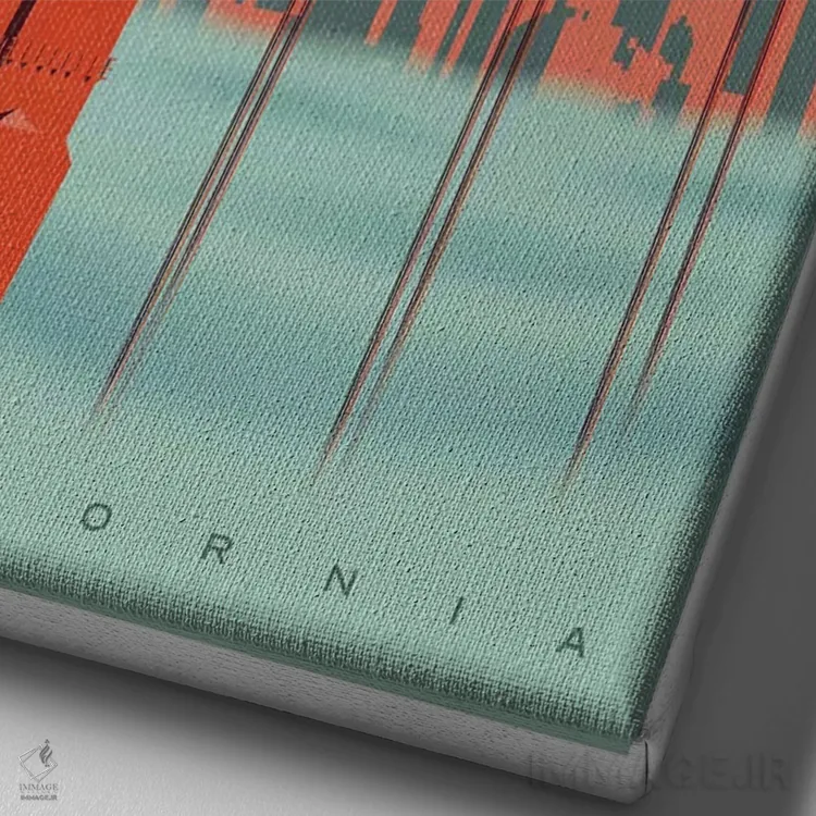 تابلو دکوراتیو پوستر سفر سان فرانسیسکو اثر جیم زانیسر - نمای نزدیک بافت بوم