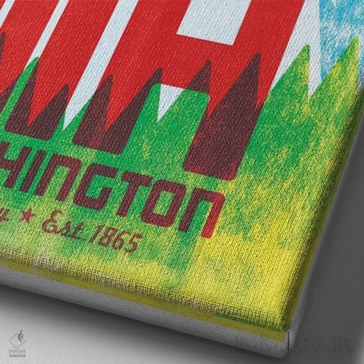 تابلو دکوراتیو پوستر تایپوگرافی تاکوما اثر جیم زانیسر - نمای نزدیک بافت بوم