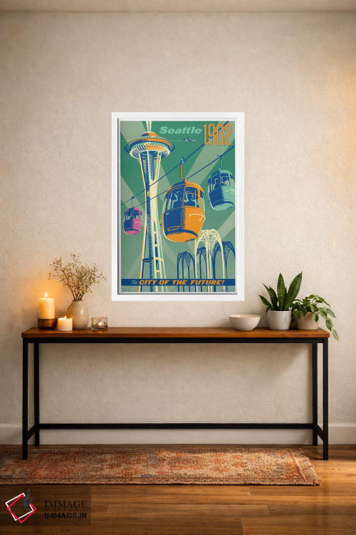 تابلو دکوراتیو پوستر سفر سیاتل ۱۹۶۲ اثر جیم زانیسر - D2W