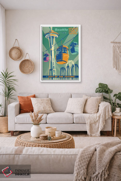 تابلو دکوراتیو پوستر سفر سیاتل ۱۹۶۲ اثر جیم زانیسر - D1W