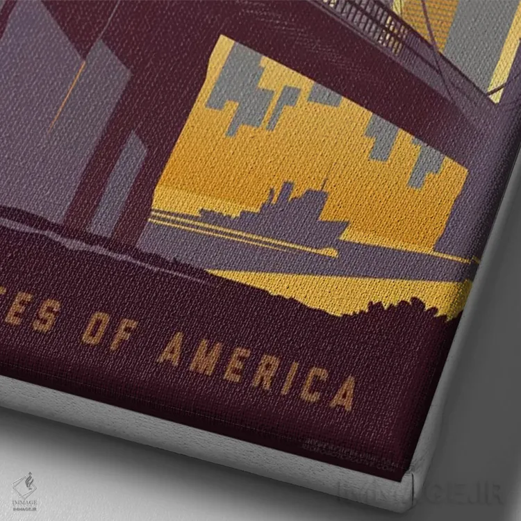 تابلو دکوراتیو پوستر سفر پل بروکلین اثر جیم زانیسر - نمای نزدیک بافت بوم