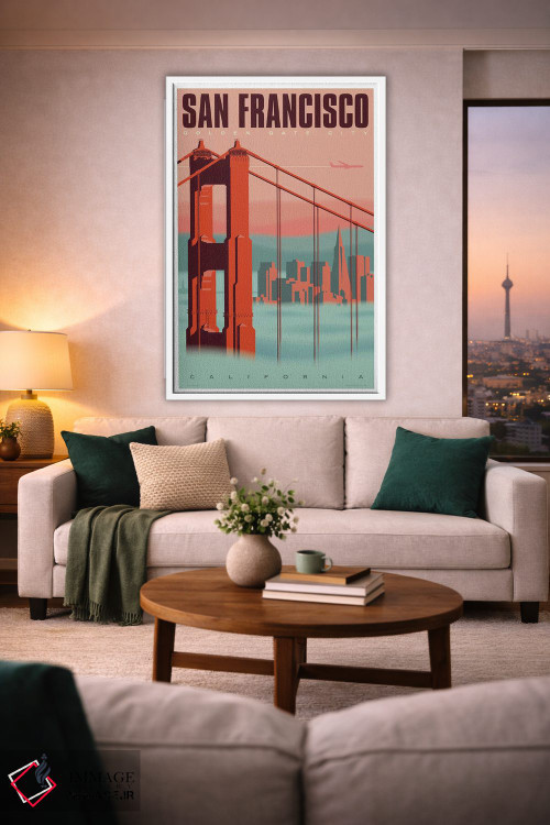 تابلو دکوراتیو پوستر سفر سان فرانسیسکو اثر جیم زانیسر - D1W