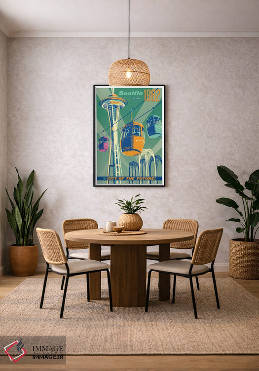 تابلو دکوراتیو پوستر سفر سیاتل ۱۹۶۲ اثر جیم زانیسر - D4B