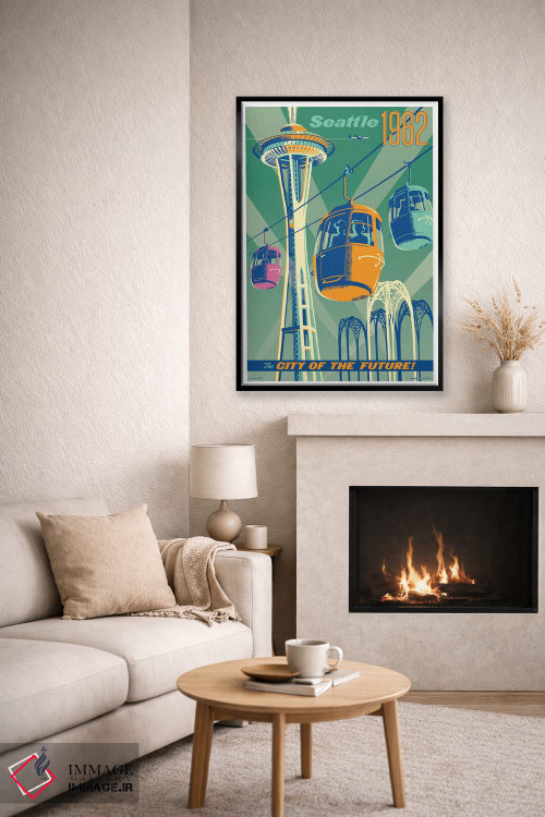 تابلو دکوراتیو پوستر سفر سیاتل ۱۹۶۲ اثر جیم زانیسر - D6B