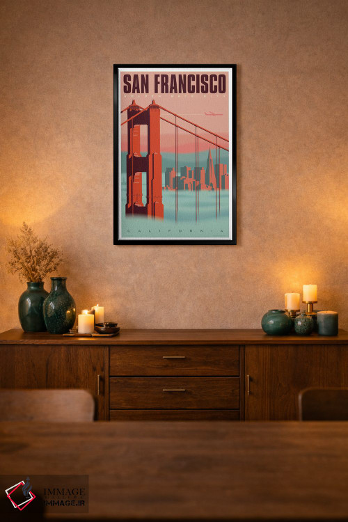 تابلو دکوراتیو پوستر سفر سان فرانسیسکو اثر جیم زانیسر - D3B