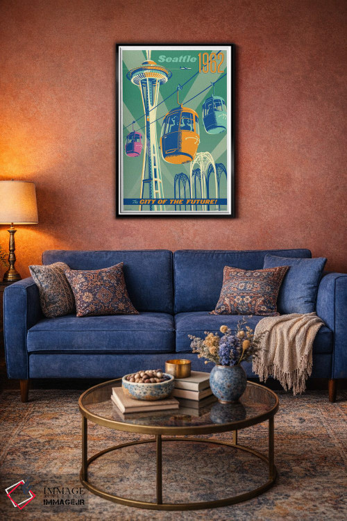 تابلو دکوراتیو پوستر سفر سیاتل ۱۹۶۲ اثر جیم زانیسر - D5B