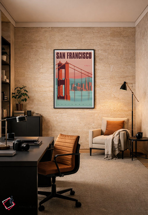 تابلو دکوراتیو پوستر سفر سان فرانسیسکو اثر جیم زانیسر - D5B