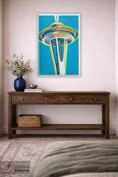 تابلو دکوراتیو پوستر برج فضایی سیاتل اثر جیم زانیسر - D2W