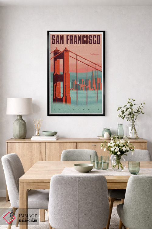تابلو دکوراتیو پوستر سفر سان فرانسیسکو اثر جیم زانیسر - D6B