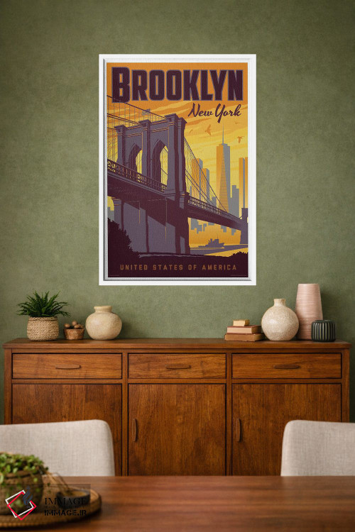 تابلو دکوراتیو پوستر سفر پل بروکلین اثر جیم زانیسر - D2W