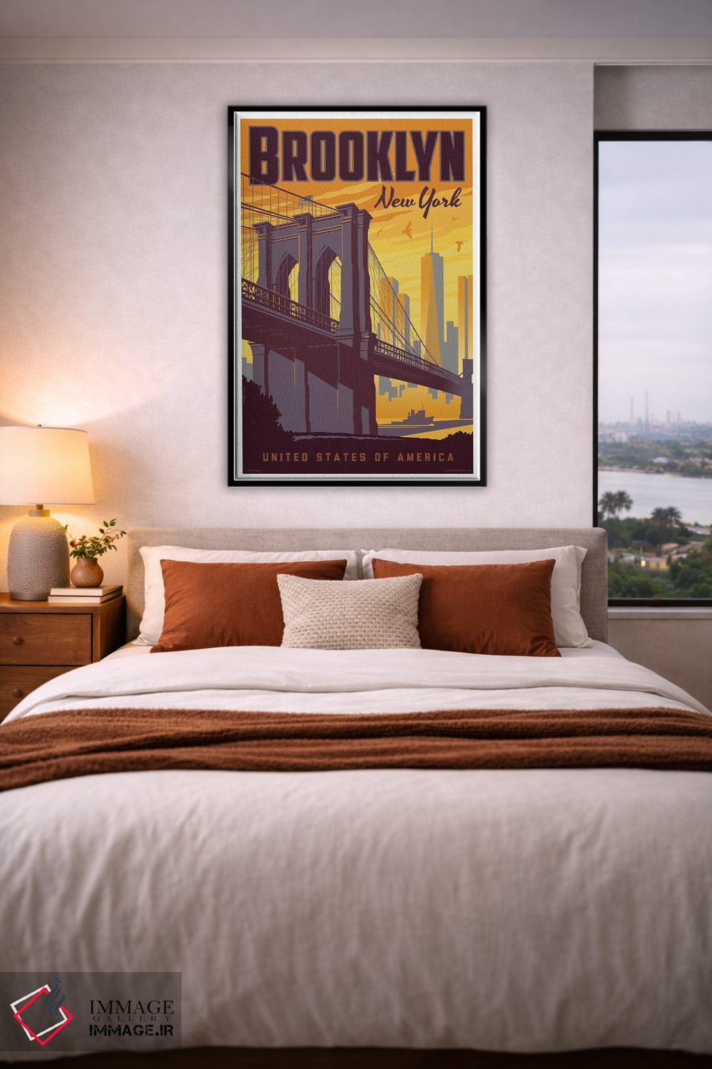 تابلو دکوراتیو پوستر سفر پل بروکلین اثر جیم زانیسر - D5B