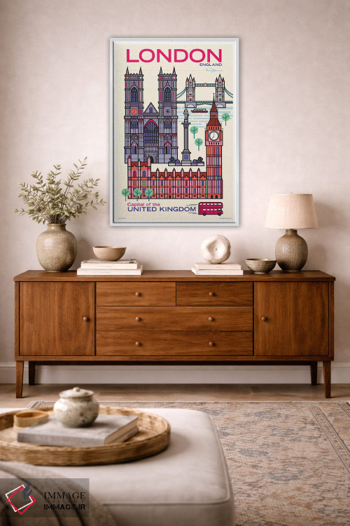 تابلو دکوراتیو پوستر سفر لندن اثر جیم زانیسر - D3W