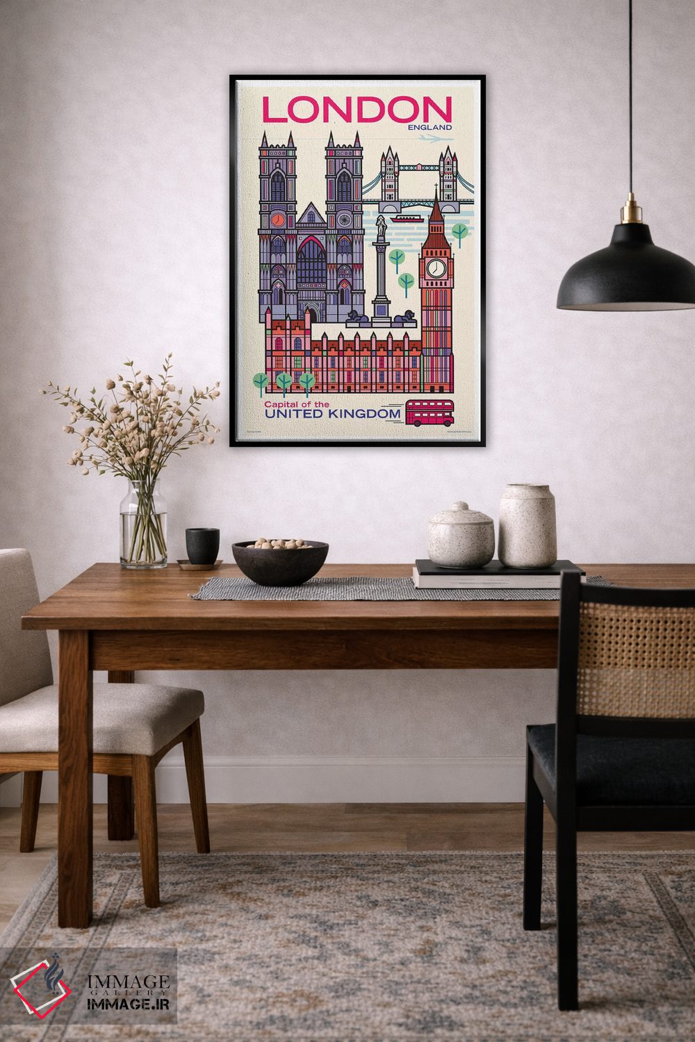 تابلو دکوراتیو پوستر سفر لندن اثر جیم زانیسر - D5B