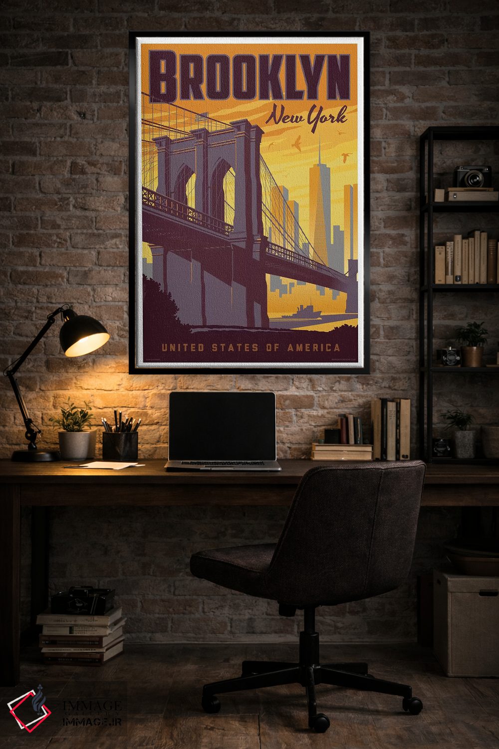 تابلو دکوراتیو پوستر سفر پل بروکلین اثر جیم زانیسر - D6B