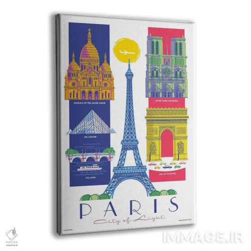 تابلو دکوراتیو پوستر سفر پاریس اثر جیم زانیسر - نمای پرسپکتیو محصول