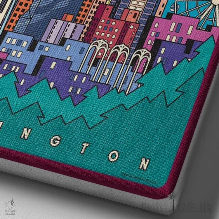 تابلو دکوراتیو پاپ آرت سیاتل اثر جیم زانیسر - نمای نزدیک بافت بوم