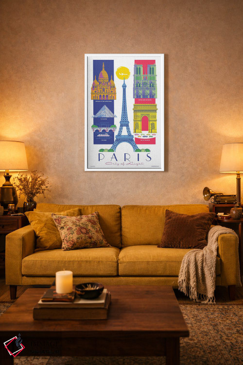 تابلو دکوراتیو پوستر سفر پاریس اثر جیم زانیسر - D3W