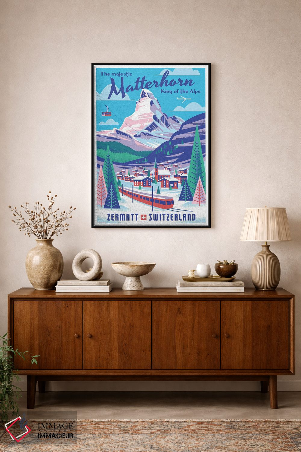تابلو دکوراتیو پوستر سفر ماترهورن سوئیس اثر جیم زانیسر - D2B