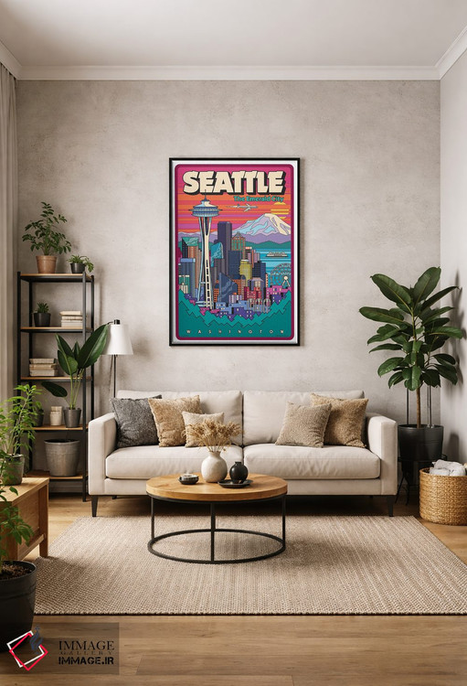 تابلو دکوراتیو پاپ آرت سیاتل اثر جیم زانیسر - D1B