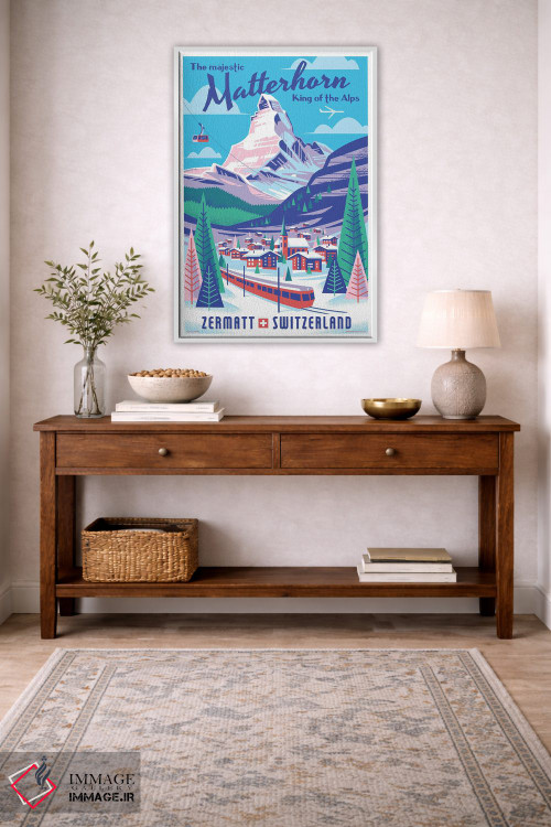 تابلو دکوراتیو پوستر سفر ماترهورن سوئیس اثر جیم زانیسر - D3W