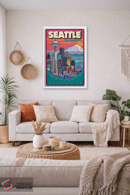 تابلو دکوراتیو پاپ آرت سیاتل اثر جیم زانیسر - D2W