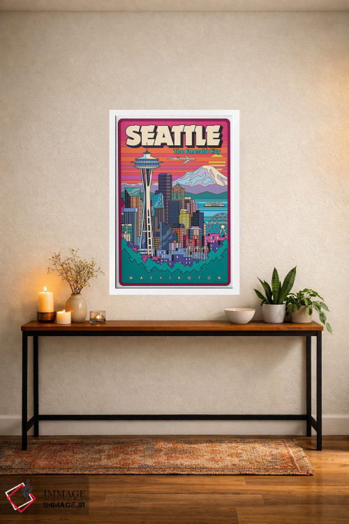 تابلو دکوراتیو پاپ آرت سیاتل اثر جیم زانیسر - D3W