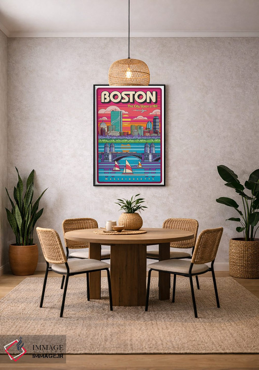 تابلو دکوراتیو پوستر سفر پاپ آرت بوستون اثر جیم زانیسر - D4B